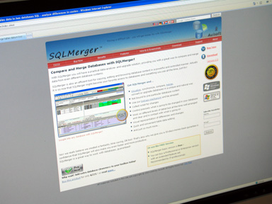SQLMerger Screenshot of web site